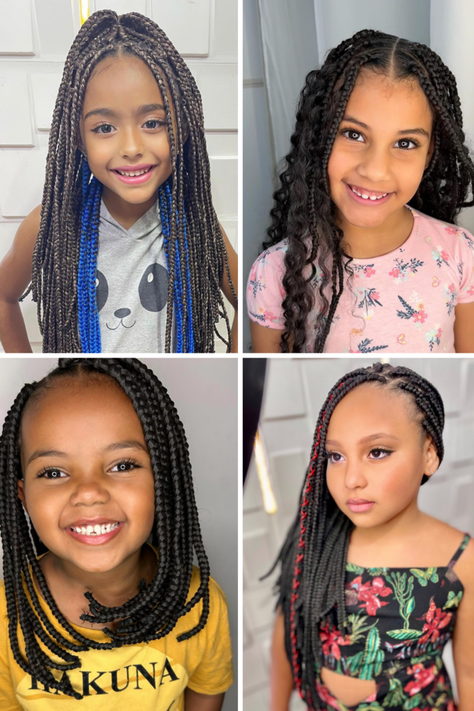 tresses élégantes pour enfants noirs