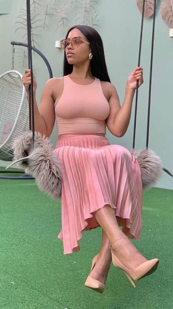 jupe longue plissée