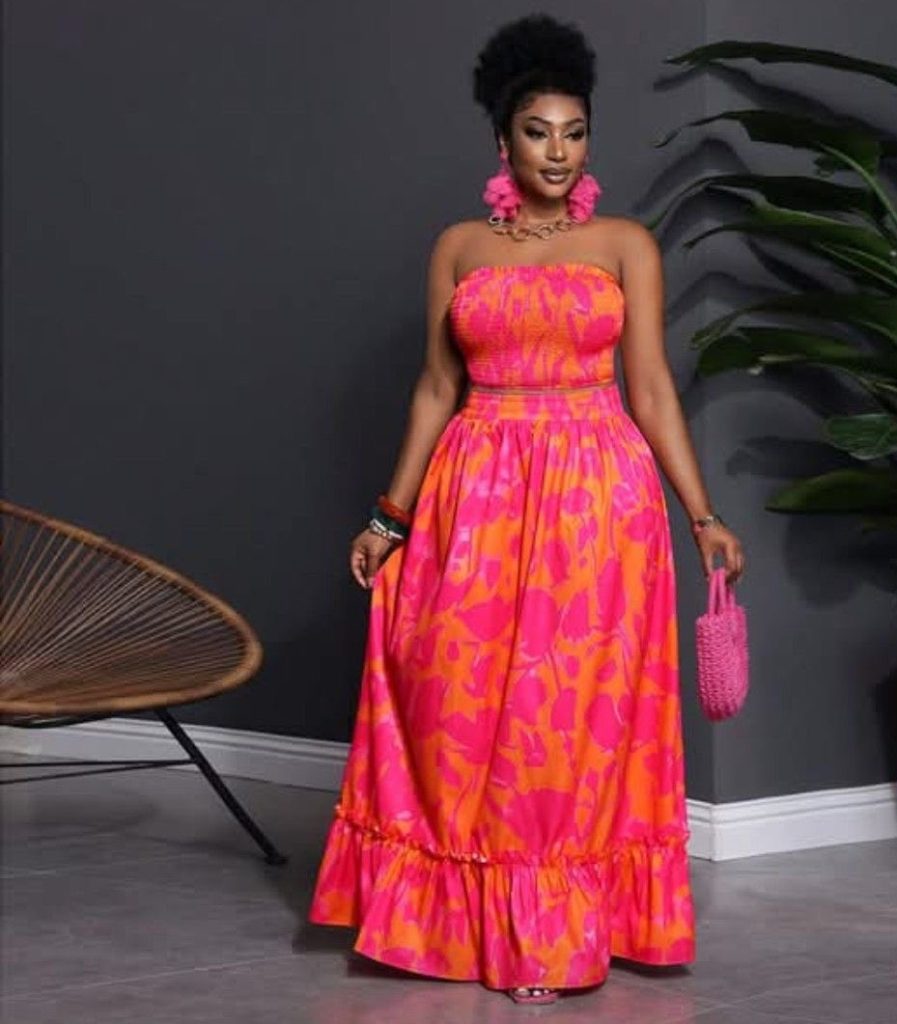 robes wax longue évasée style africain