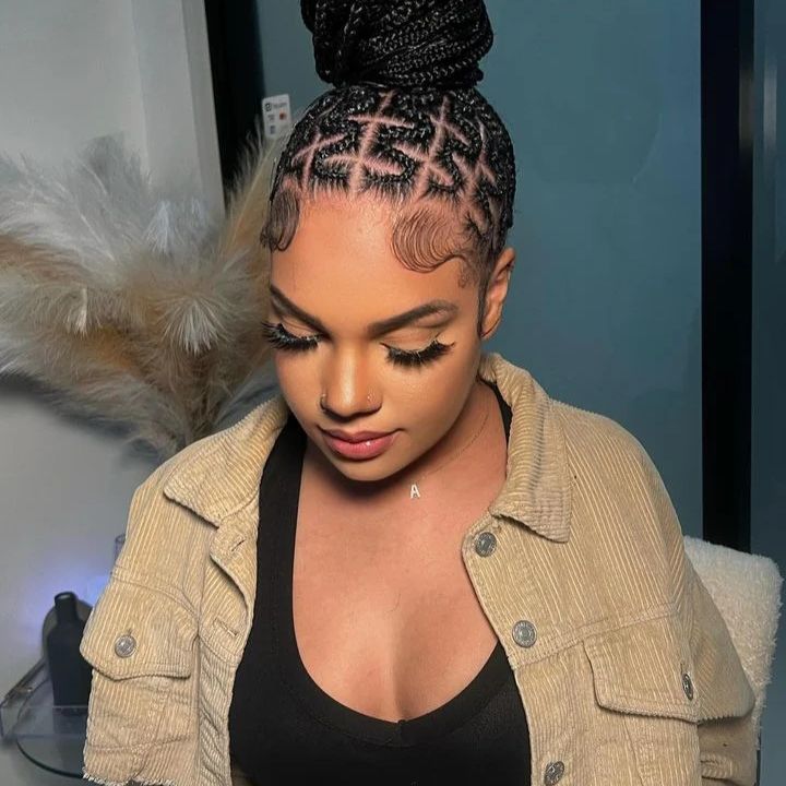 Tresses en zigzag moitié-moitié