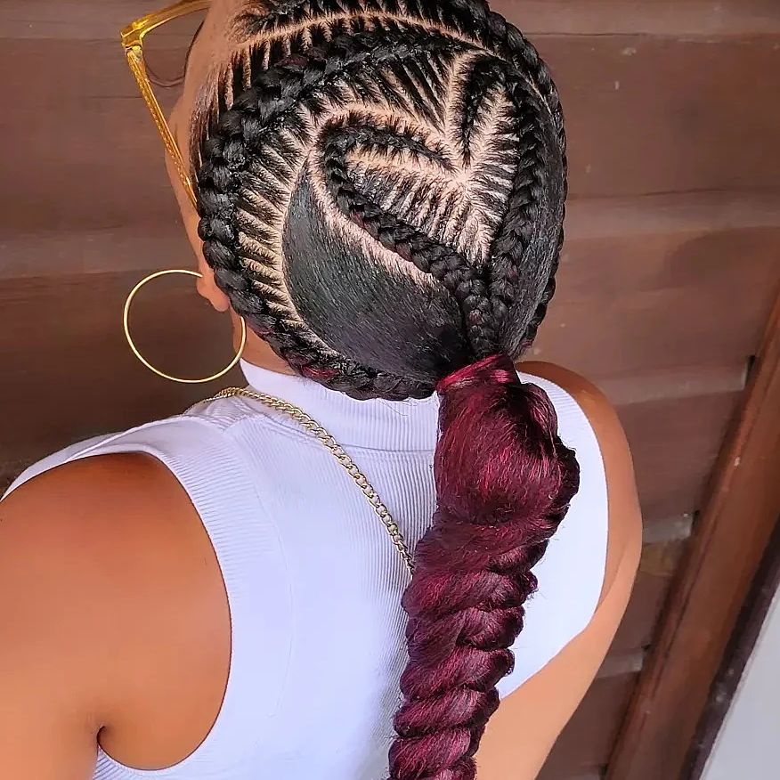 Tresses cousues avec queue de cheval
